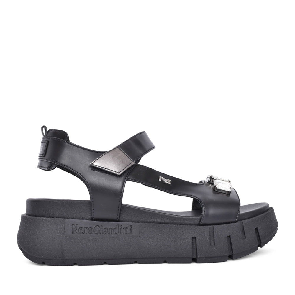 Ladies E410707d Velcro Sandal In Black