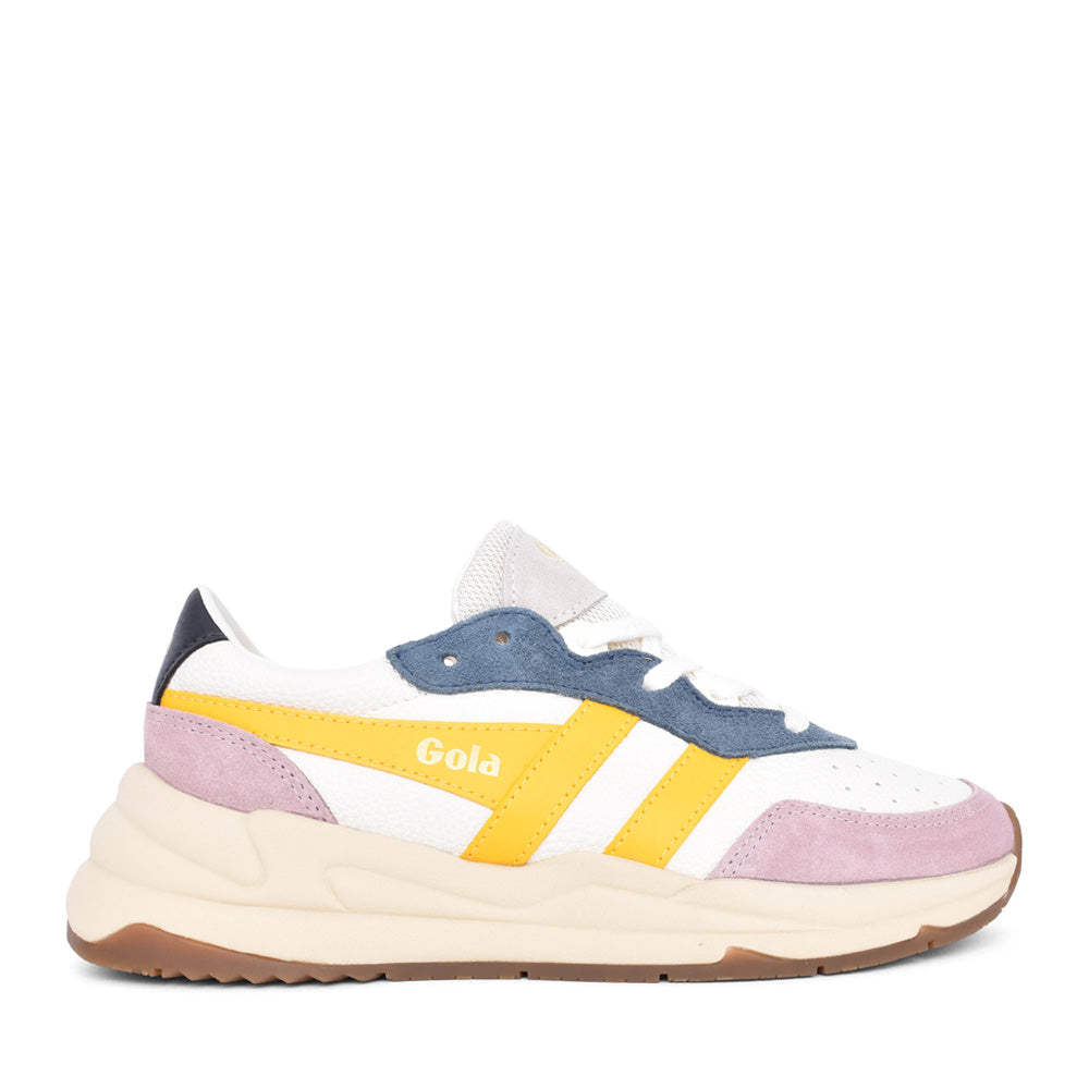 Ladies Saturn Quad Clb521 Laced Trainer In Off White