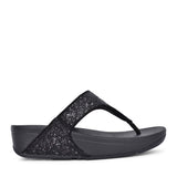 Ladies X03-339 Lulu Glitter Toe Post Sandal In Black