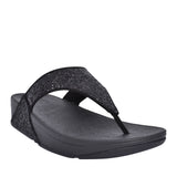 Ladies X03-339 Lulu Glitter Toe Post Sandal In Black