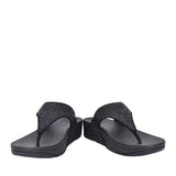 Ladies X03-339 Lulu Glitter Toe Post Sandal In Black