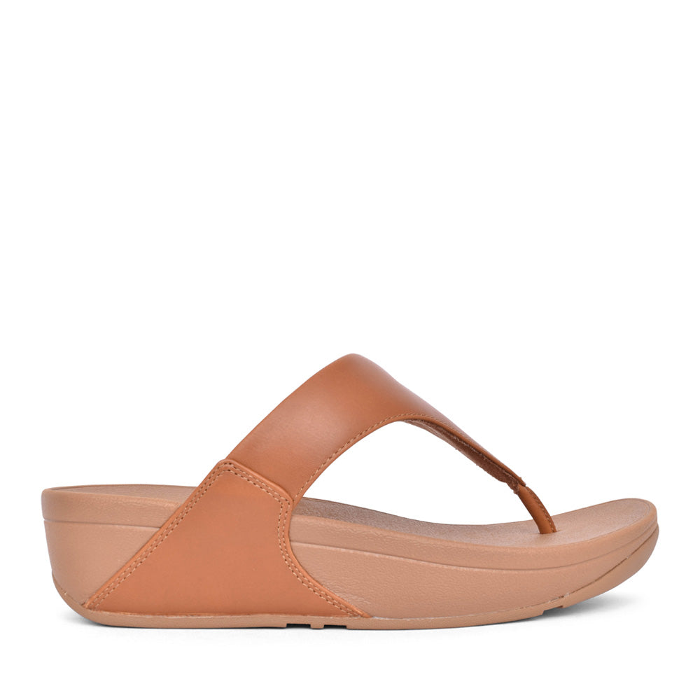 Ladies I88-592 Lulu Leather Toe Post Sandal In Light Tan