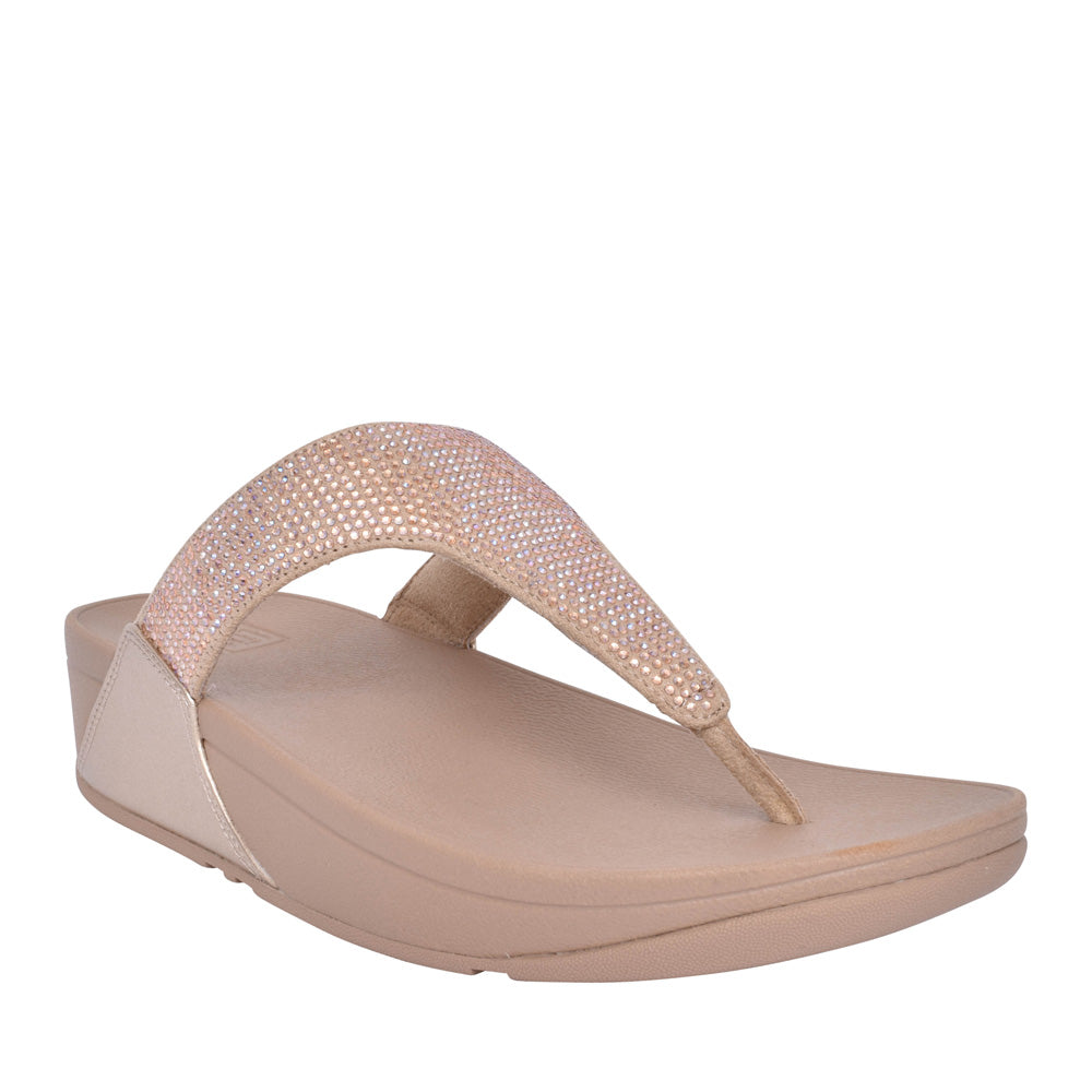 Ladies Ec5-a94 Lulu Crystal Toe Post Sandal In Beige