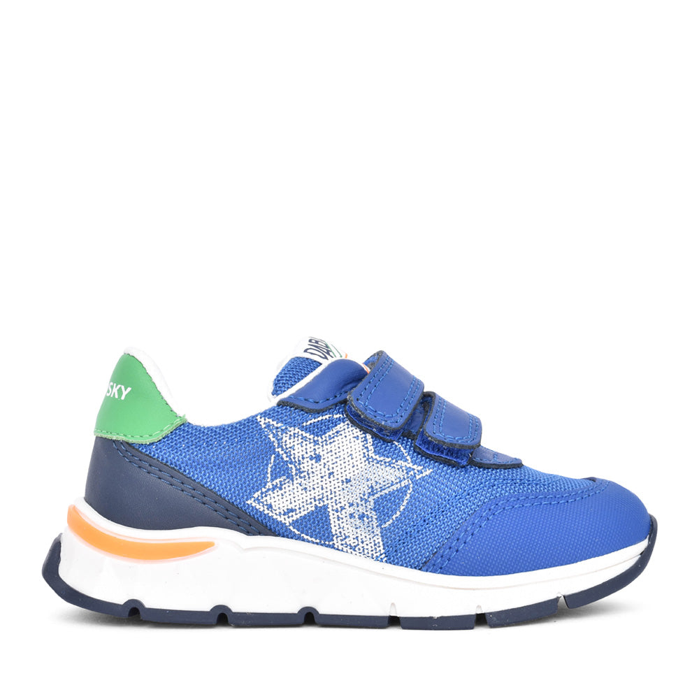 Boys 298740 Double Velcro Trainer In Blue