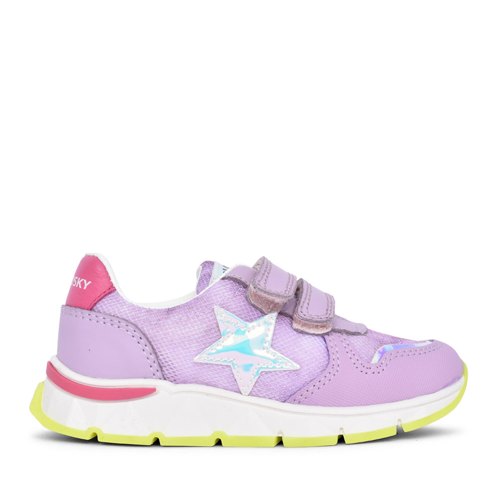 Girls 299080 Double Velcro Trainer In Lavender