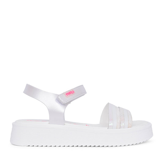 Girls 865400 Velcro Sandal In White