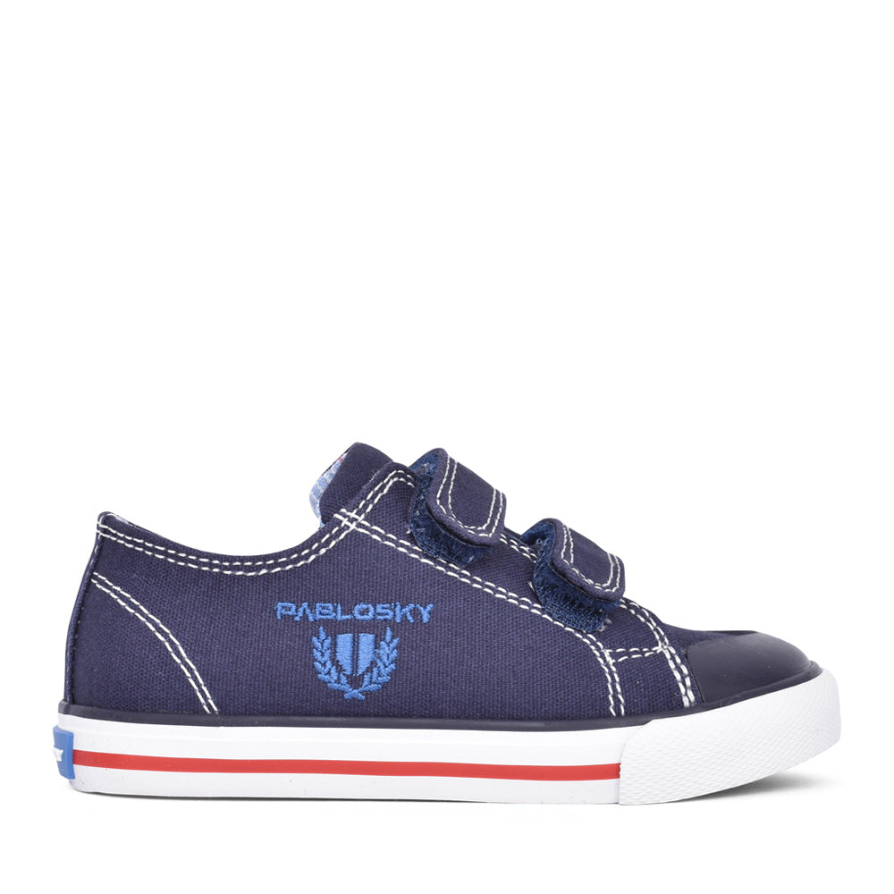 Boys 974920 Velcro Canvas Shoe In Navy