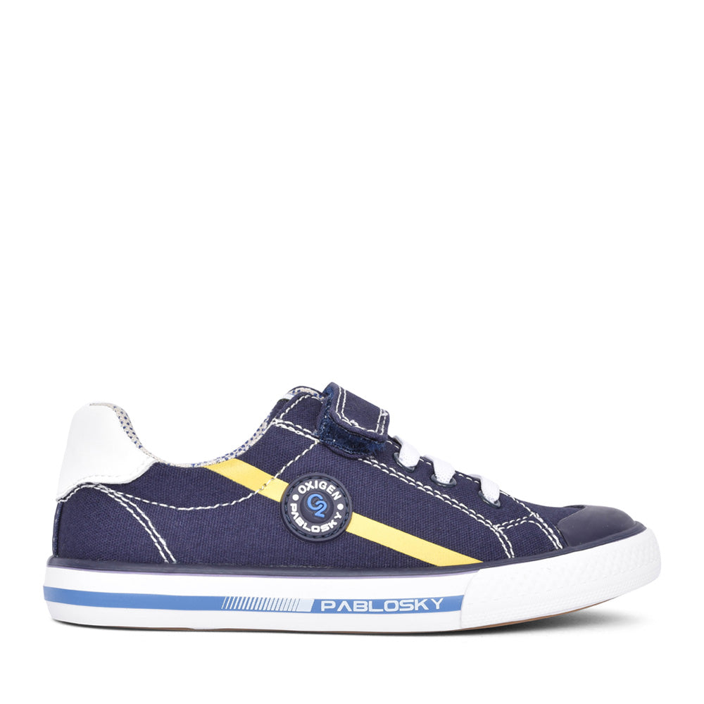 Boys 976020 Velcro Canvas Shoe In Navy