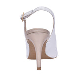Ladies S8183 Medium Heel Sling Back In White