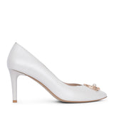 Ladies S7995 Medium Heel Court Shoe In Ivory