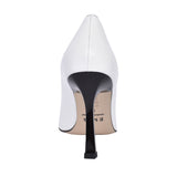 Ladies L7989 Medium Heel Court Shoe In White