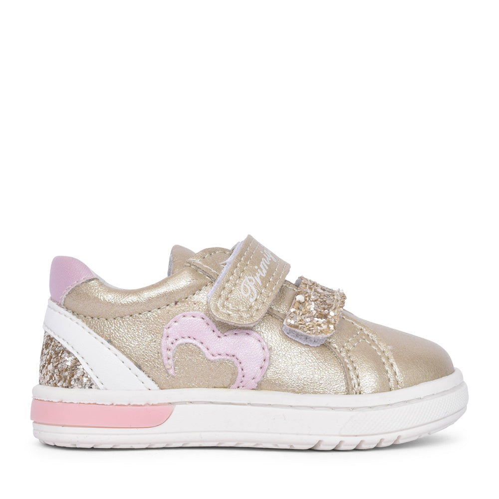Girls 5905200 Baby Dude Double Velcro Shoe In Gold