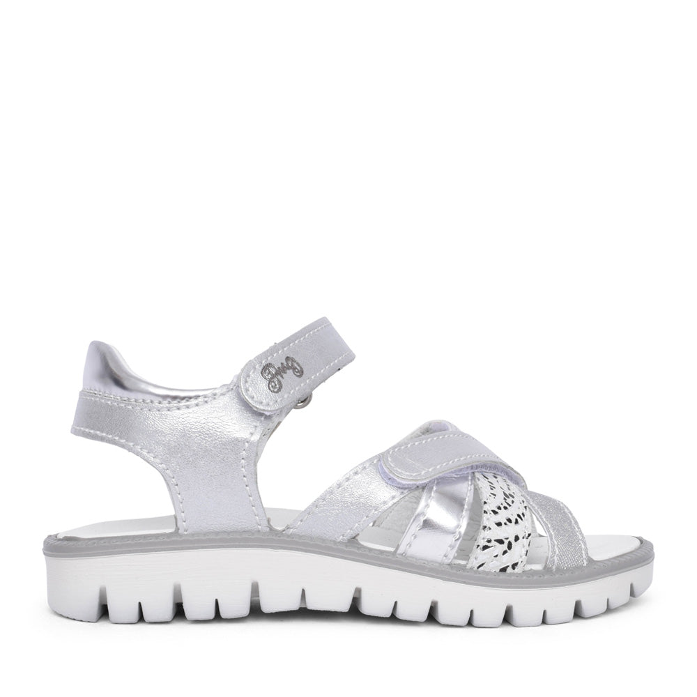 Girls 5890222 Velcro Sandal In Silver