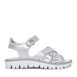 Girls 5890222 Velcro Sandal In Silver