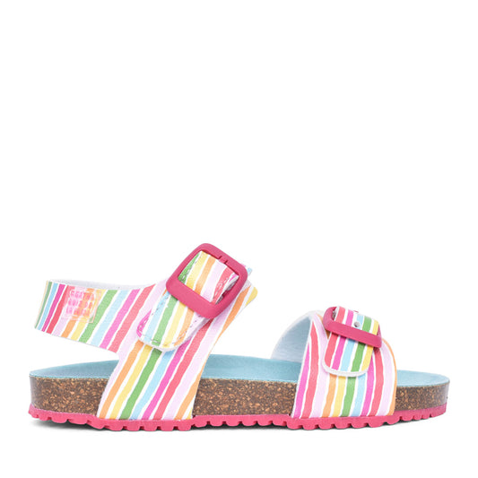 Girls 242939 Velcro Sandal In White Multi