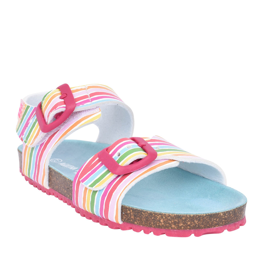Girls 242939 Velcro Sandal In White Multi