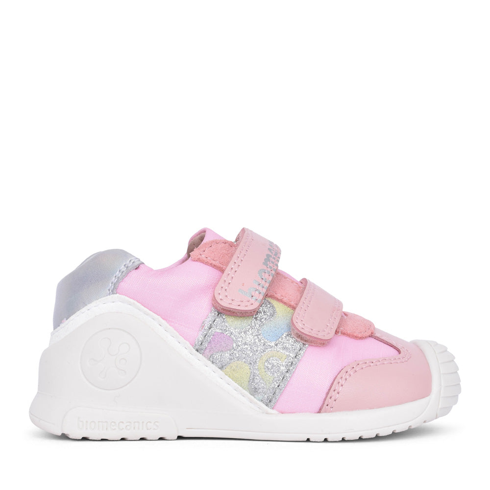 Girls 242112 Double Velcro Shoe In Pink