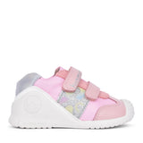 Girls 242112 Double Velcro Shoe In Pink