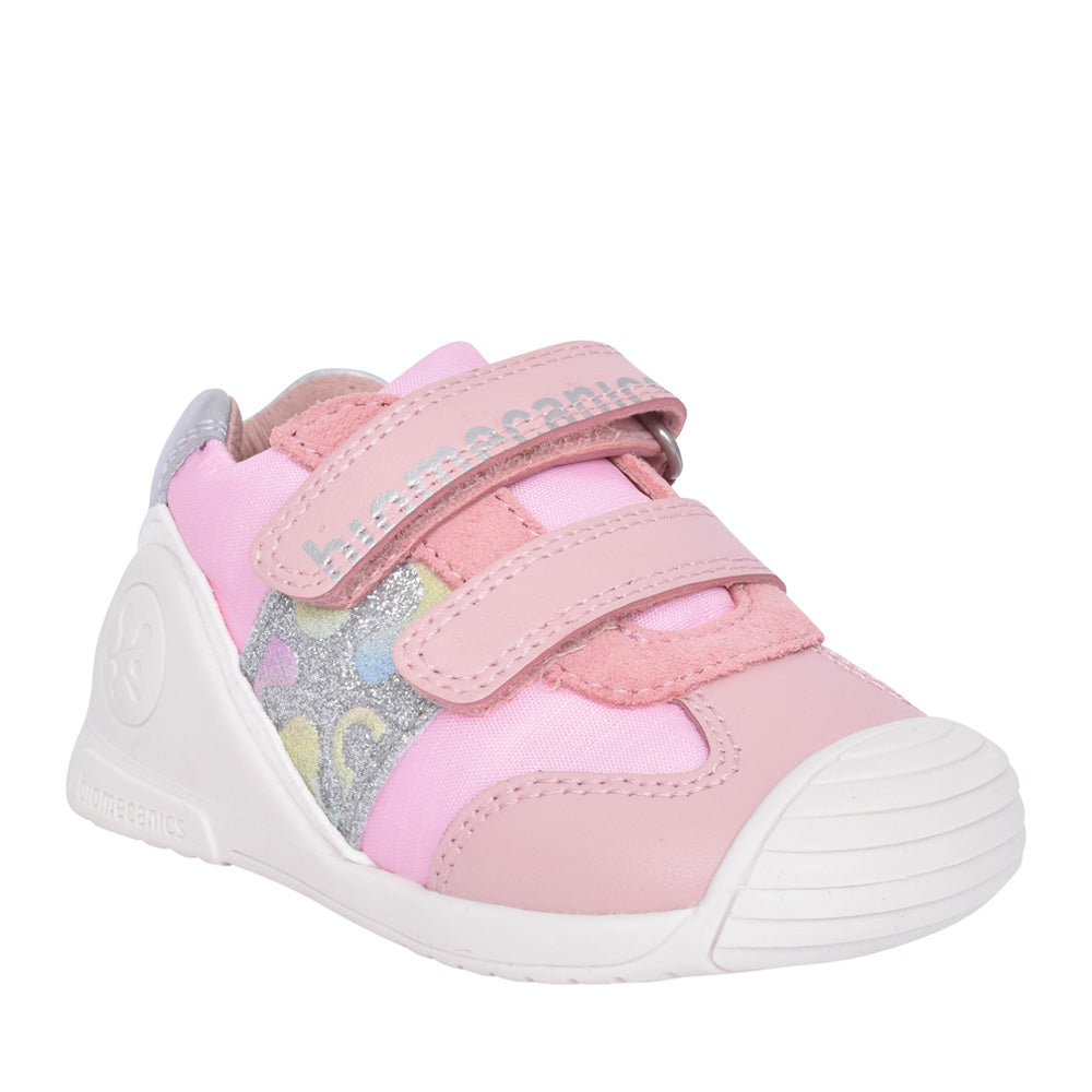 Girls 242112 Double Velcro Shoe In Pink