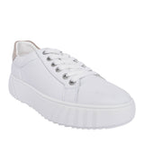 Ladies 12-46523 Platform Laced Trainer In White
