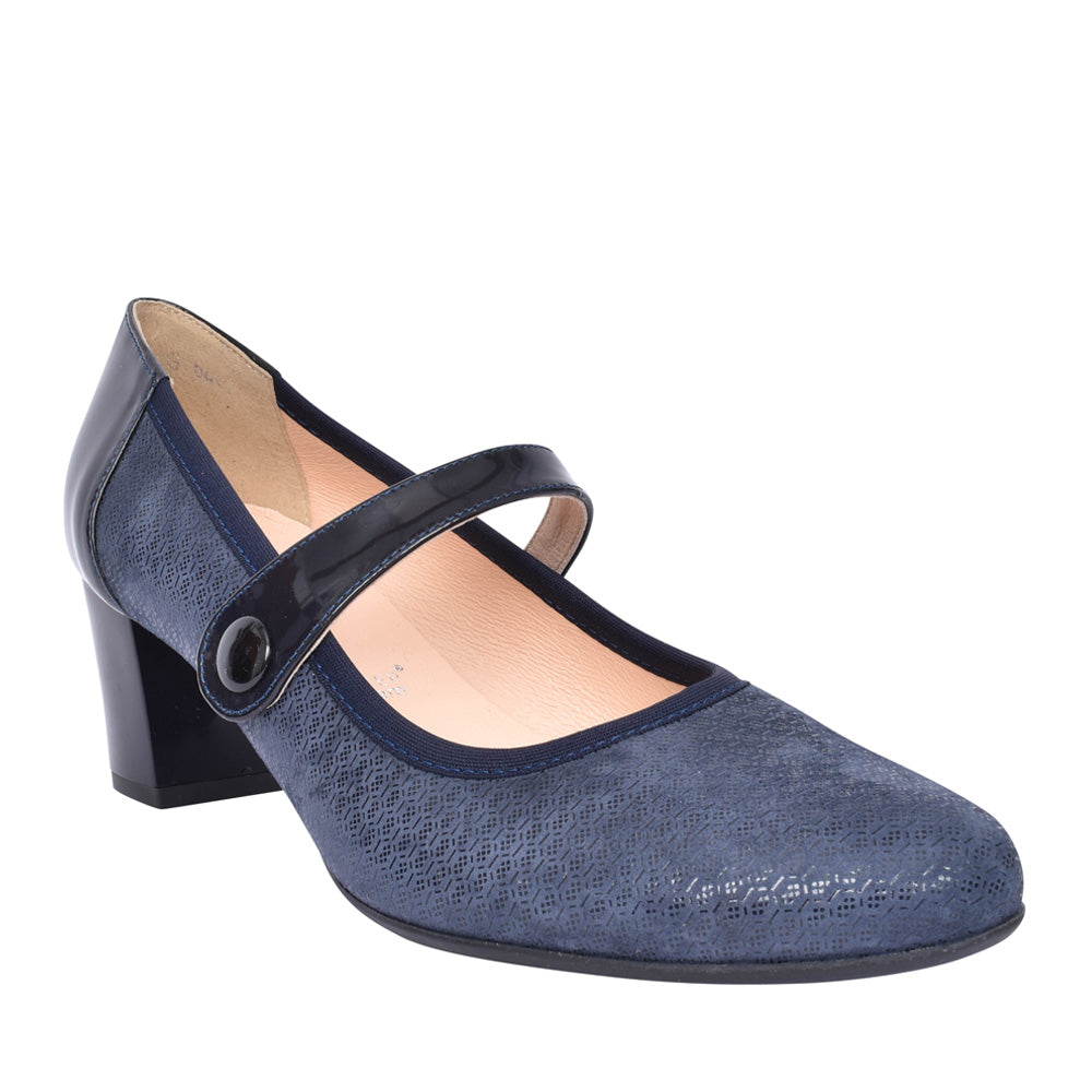 Ladies 6442 G-fit Mary Jane Court Shoe In Navy