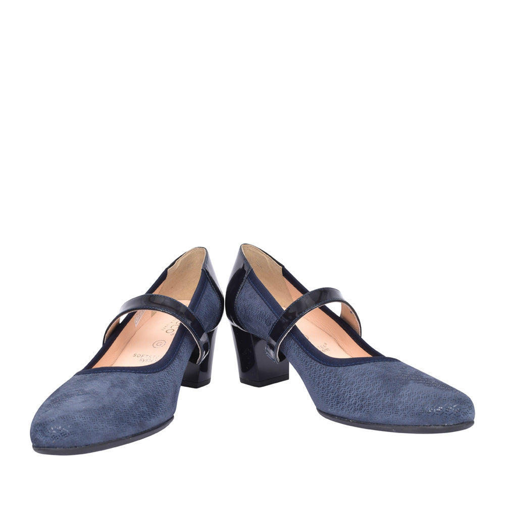 Ladies 6442 G-fit Mary Jane Court Shoe In Navy