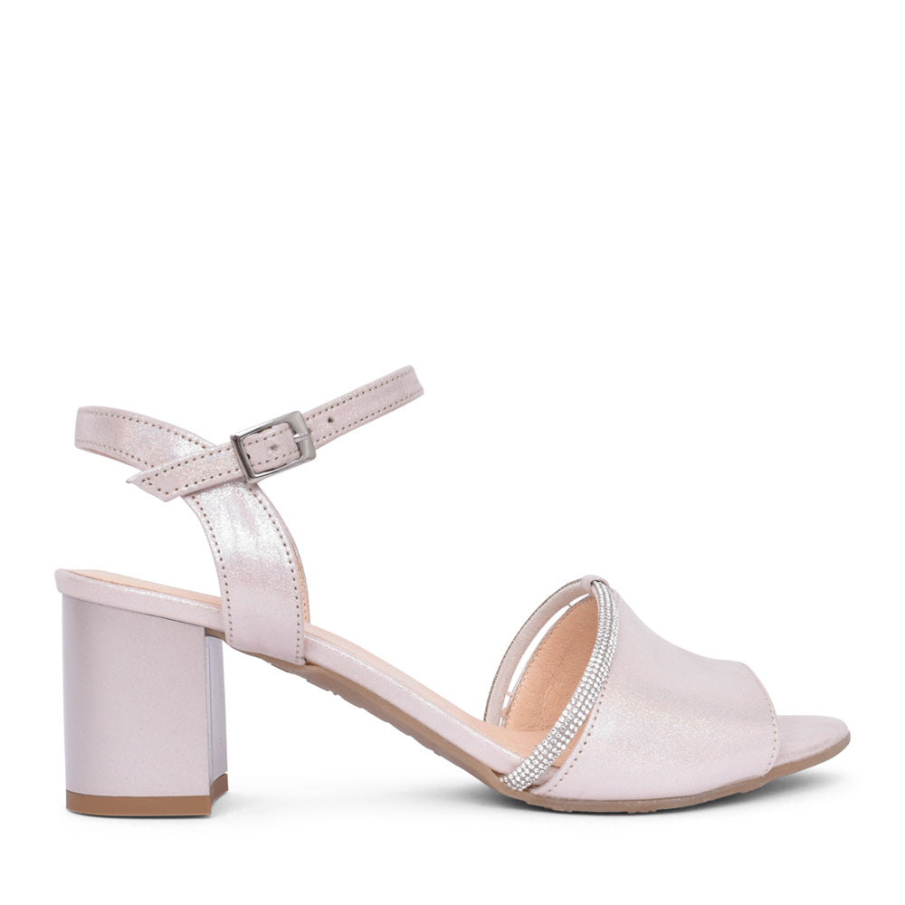 Ladies 4040 G-fit Block Heel Sandal In Pearl
