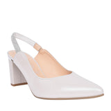 Ladies 4090 G-fit Medium Heel Sling Back Court Shoe In Pearl
