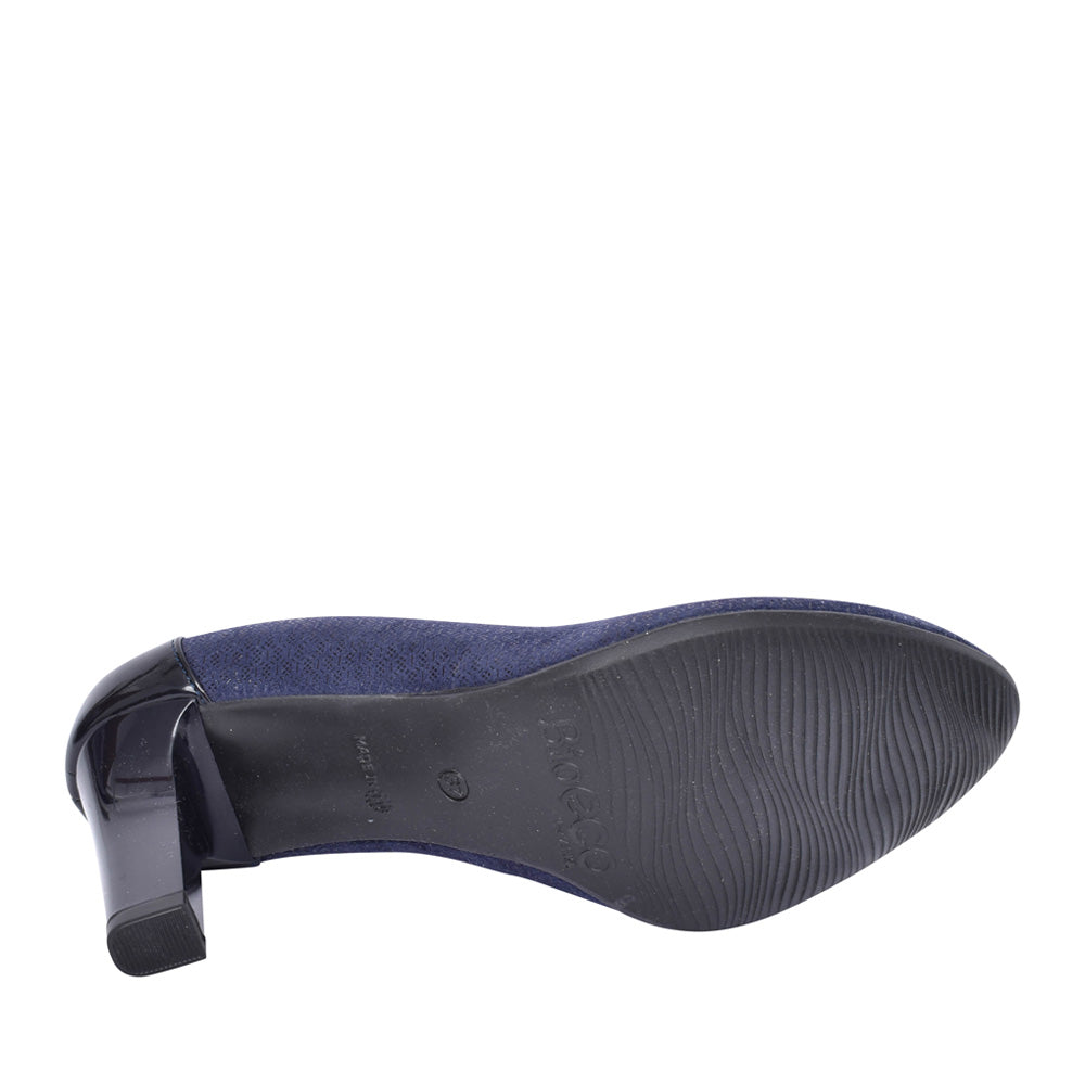 Ladies 5402 G-fit Medium Heel Court Shoe In Navy