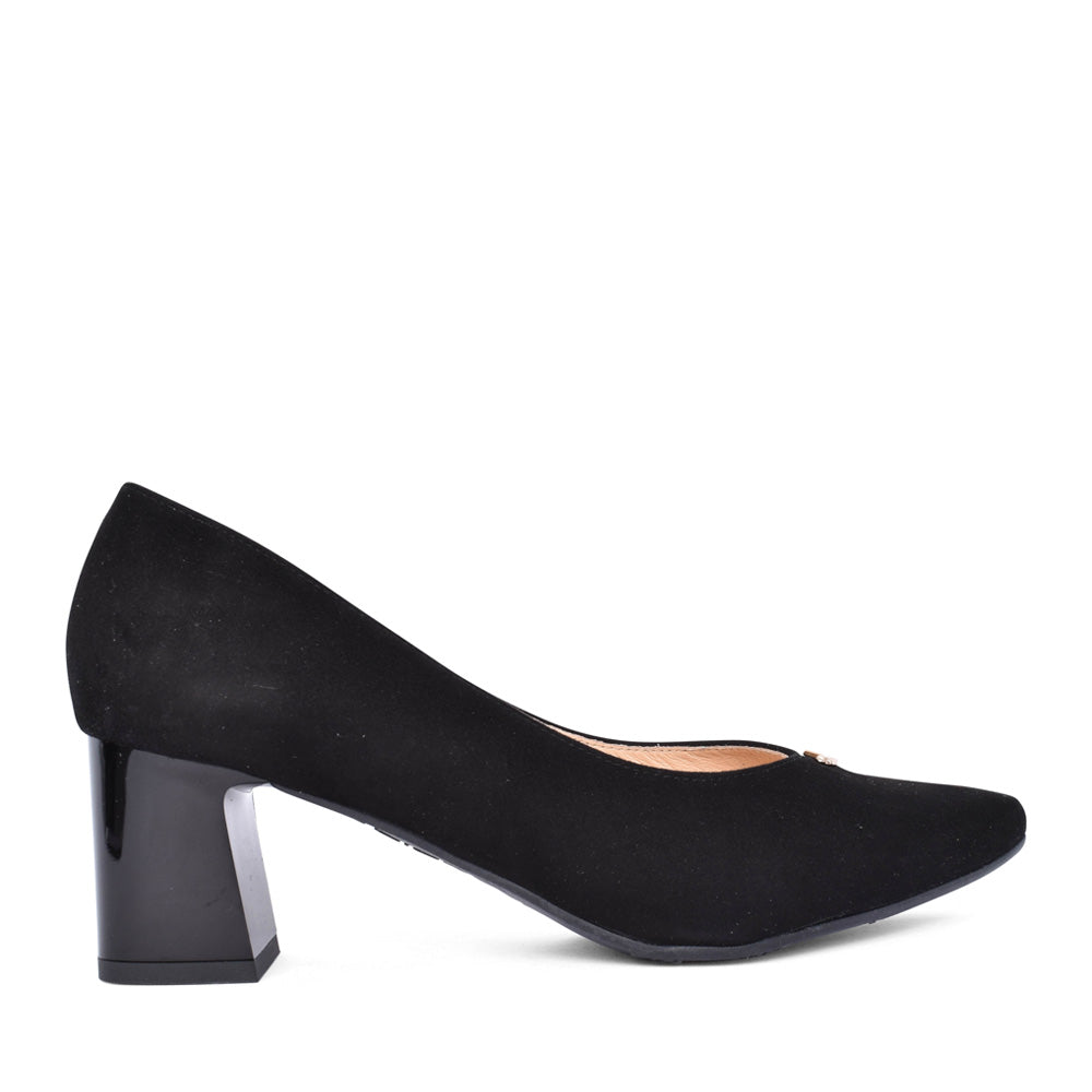 Ladies 6508 G-fit Medium Heel Court Shoe In Black