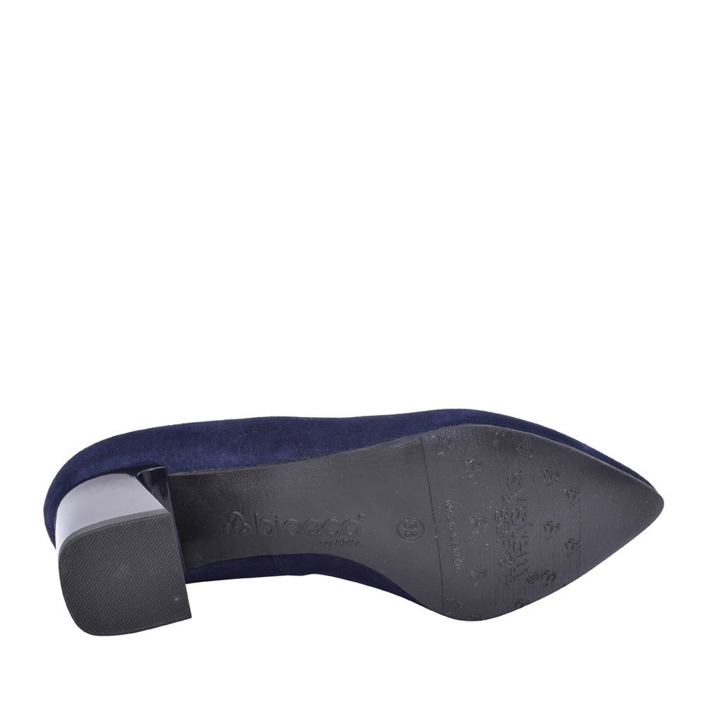 Ladies 6508 G-fit Medium Heel Court Shoe In Navy
