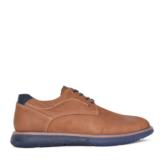 Mens Conflated Laced Shoe In Brandy