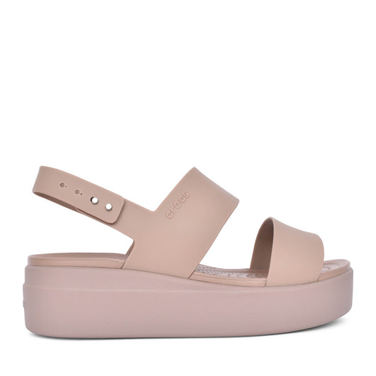 Ladies 206453 Brooklyn Low Wedge Sandal In Latte