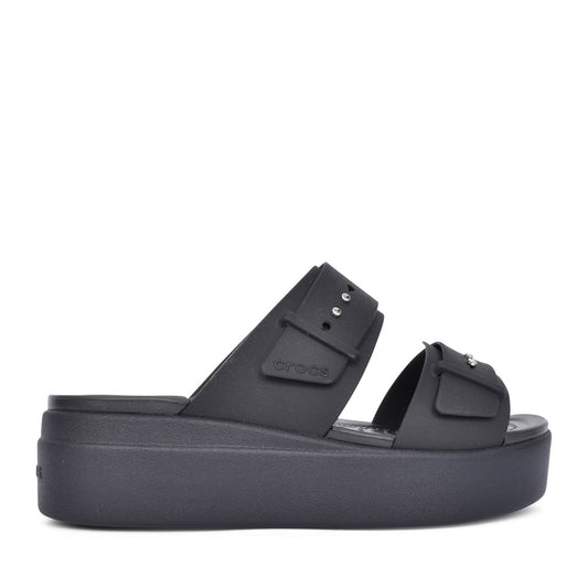 Ladies 207431 Brooklyn Buckle Low Wedge Sandal In Black