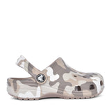 Boys 207594 Classic Printed Camo Clog K In Mushroom