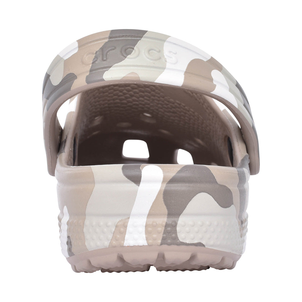 Boys 207594 Classic Printed Camo Clog K In Mushroom