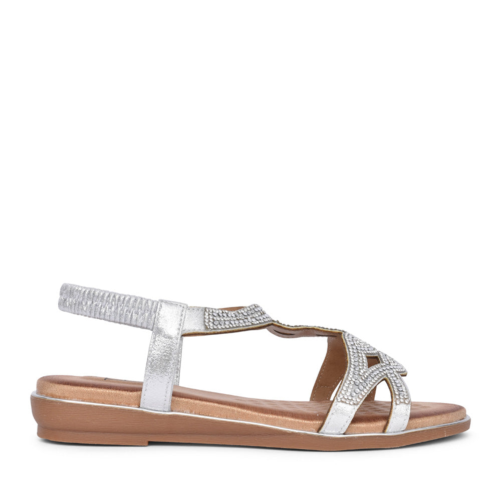 Ladies Santorini Sandal In Silver