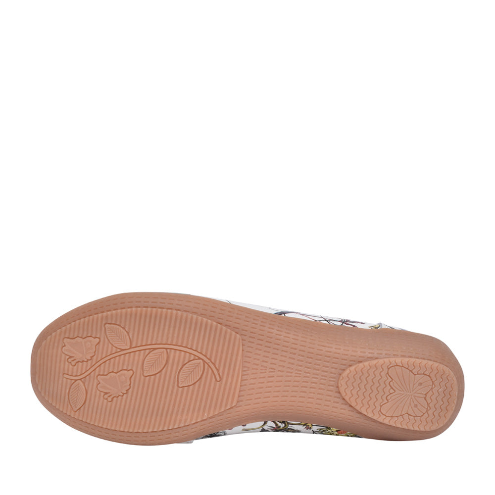 Ladies Botanical Slip-on Shoe In White