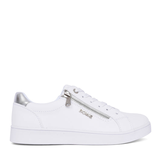 Ladies Flucher Laced Trainer In White
