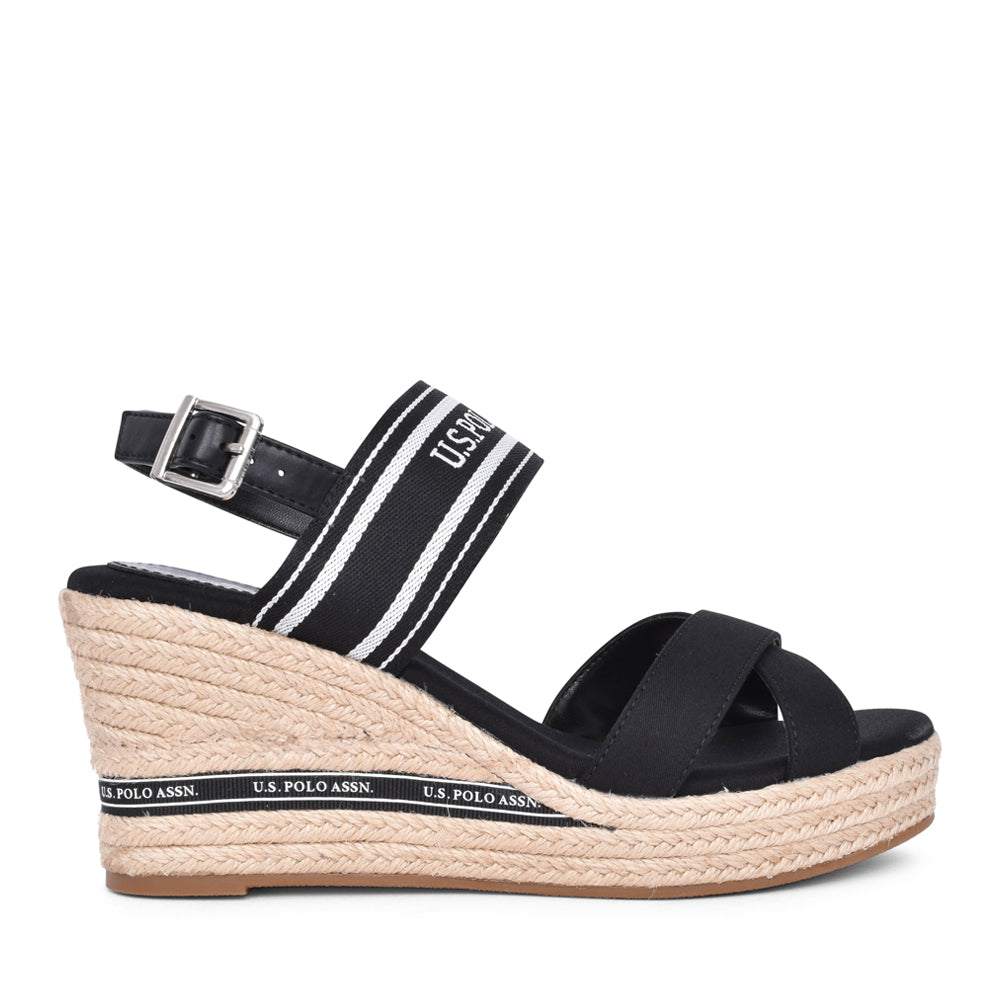 Ladies Alyssa Wedge Sandal In Black