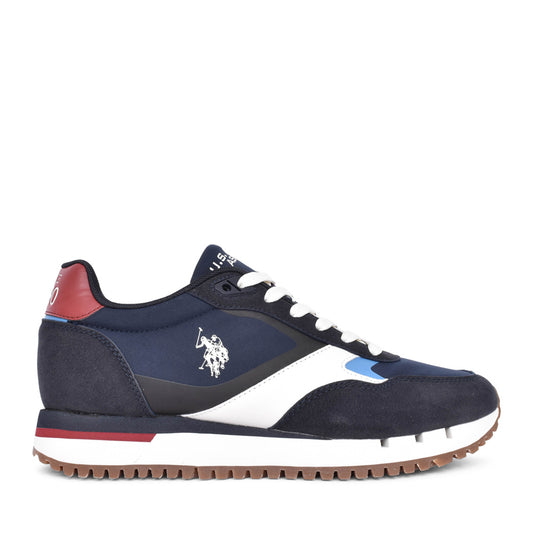 Mens Justin Laced Trainer In Navy