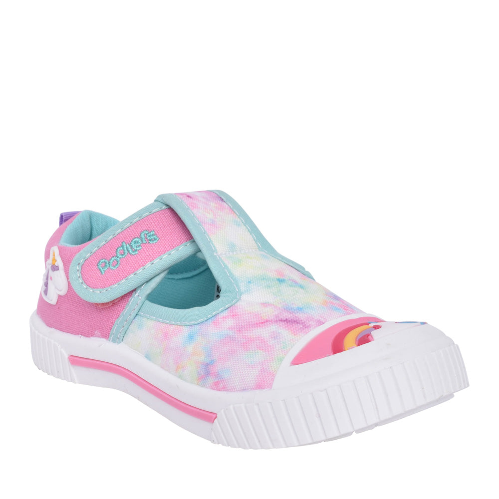 Girls Kali Velcro Canvas Shoe In Pink