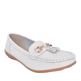Ladies Nautical Slip-on Shoe In White