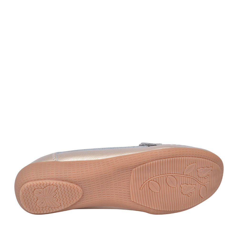Ladies Nautical Slip-on Shoe In Gold