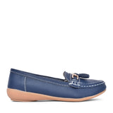 Ladies Nautical Slip-on Shoe In Dark Blue