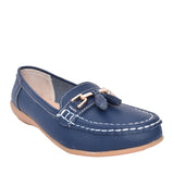 Ladies Nautical Slip-on Shoe In Dark Blue