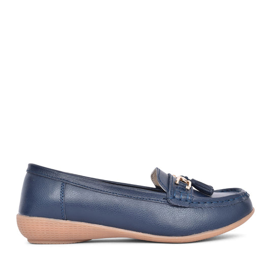 Ladies Nautical Slip-on Shoe In Royal Blue