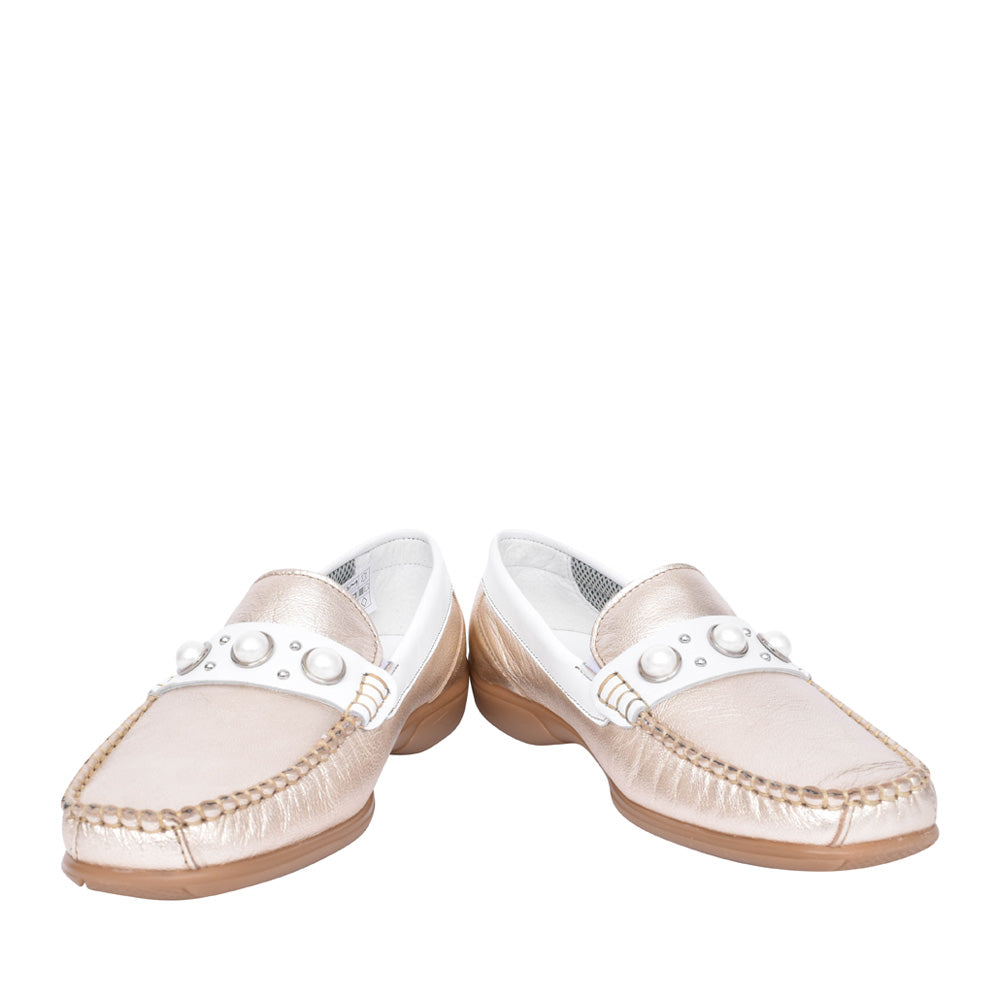 Ladies Bella Slip On Loafer In Gold
