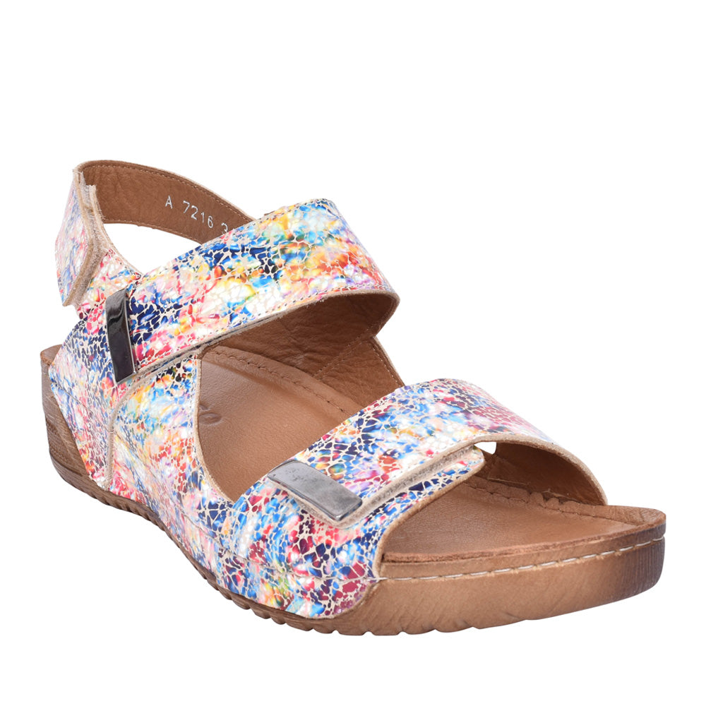 Ladies Sarah A7245 Laced Shoe In Multi-colour