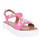 Ladies Summer A7366 Sandal In Hot Pink